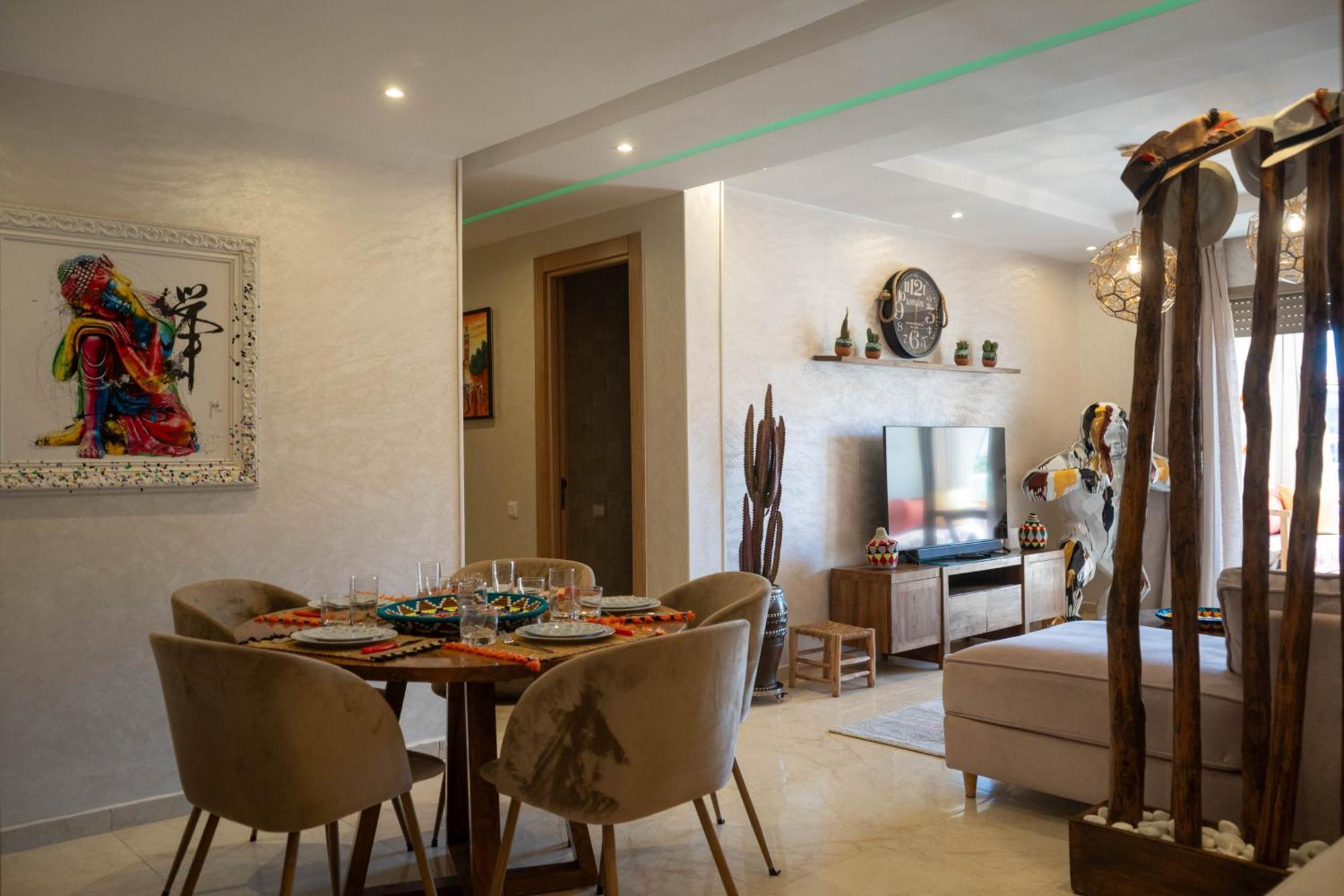 Magnifique Appartement Moderne De 2 Chambres Avec Piscine A 10 Min Du Centre De Marrakech Марракеш Экстерьер фото